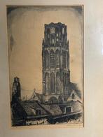 Laurenskerk Rotterdam - ets van Adrianus van der Meulen, Antiek en Kunst, Ophalen of Verzenden