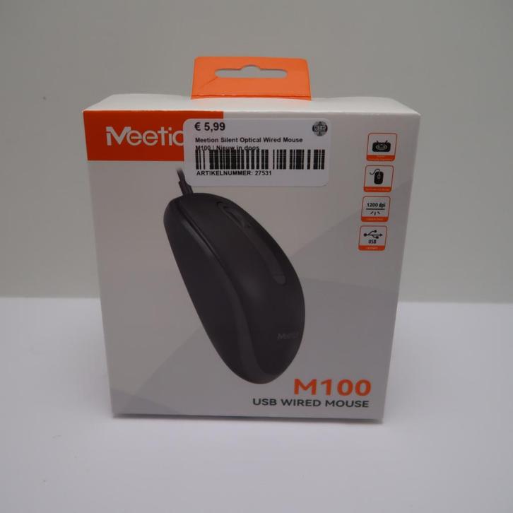 Meetion M100 USB Muis | Nieuw in Seal, Computers en Software, Muizen, Nieuw