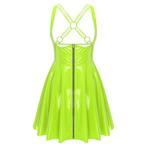 Groene lakleren uitgesneden dames jurk / jurkje lak leer, Kleding | Dames, Jurken, Maat 38/40 (M), Verzenden, Nieuw, Boven de knie