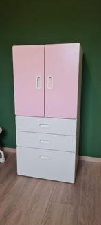 Ikea Stuva kast & Pahl bureau & Vimund bureaustoel, roze/wit, Ophalen, Gebruikt