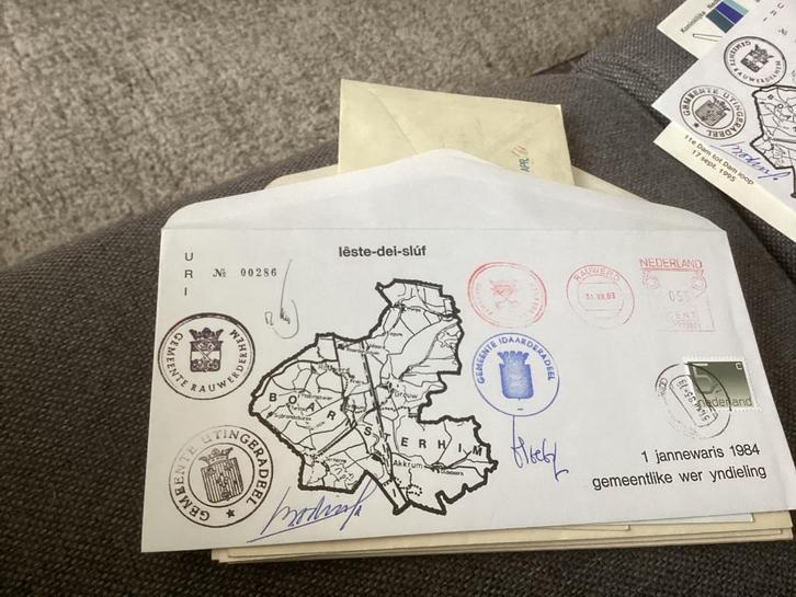 No2151 Nieuwe indeling Rauwerd rode stempel 31-12-1983 Heb o, Postzegels en Munten, Postzegels | Eerstedagenveloppen, Onbeschreven