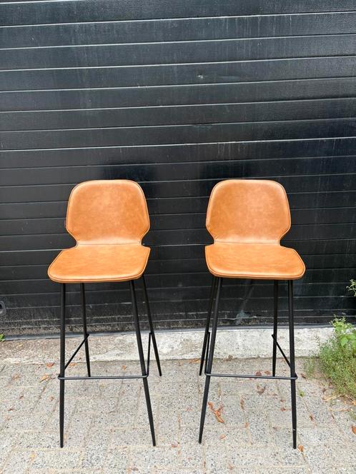 Set van twee barkrukken cognac nieuw, Huis en Inrichting, Barkrukken, Nieuw, 2 krukken, Ophalen of Verzenden
