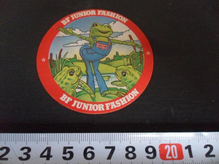 sticker strip kikker jeans tuinbroek BF junior fashion, Verzamelen, Stickers, Zo goed als nieuw, Bedrijf of Vereniging, Ophalen