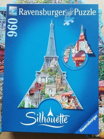 Silhouette puzzel 960 stukjes: De Eiffeltoren beschikbaar voor biedingen