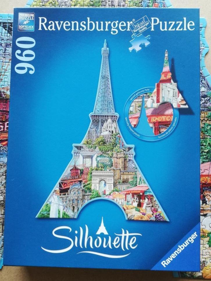 Silhouette puzzel 960 stukjes: De Eiffeltoren, Hobby en Vrije tijd, Denksport en Puzzels, Gebruikt, Legpuzzel, 500 t/m 1500 stukjes
