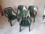 4 stapelbare kunststof tuinstoelen, Ophalen, Gebruikt, Kunststof, Stapelbaar