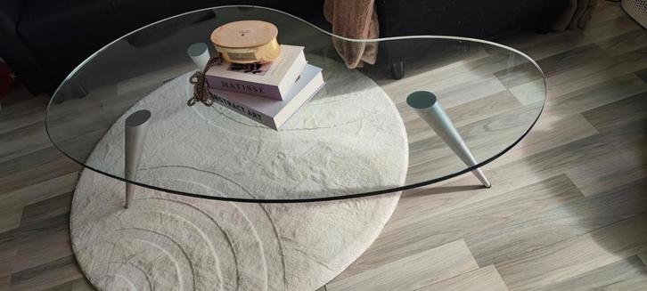 Rond Wit Tapijt - Zachte Vloerkleed, Huis en Inrichting, Tafels | Salontafels, Minder dan 50 cm, Rond, Ophalen