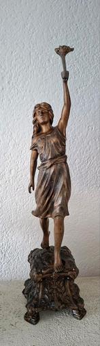 Prachtig bronzen antiek beeld, Ophalen of Verzenden