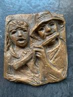 Bronzen Relief Joseph Krautwald - Fluitspelers, Ophalen of Verzenden