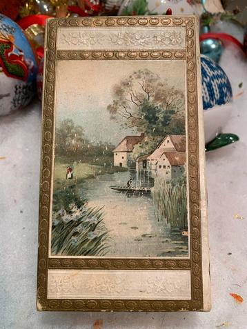 Antieke Doos met Landschap en Medailles beschikbaar voor biedingen