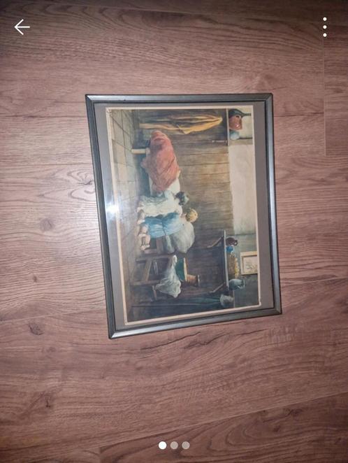 Vintage Lijst met Afbeelding, Antiek en Kunst, Kunst | Schilderijen | Klassiek, Ophalen of Verzenden