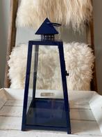 Windlicht, 25 tot 50 cm, Blauw, Ophalen of Verzenden, Zo goed als nieuw