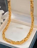 Koningsketting 18k verlaagd goud met Steentjes Top Ketting, Sieraden, Tassen en Uiterlijk, Overige materialen, Nieuw, Ophalen of Verzenden
