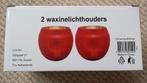 2 glazen waxinelichthouders, Overige materialen, Nieuw, Ophalen of Verzenden, Rood