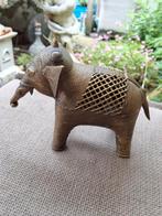 Dhokra brons olifant beeld 7,5cm hg ca 1930 india, Antiek en Kunst, Antiek | Koper en Brons, Ophalen of Verzenden