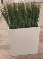 2xPlantenbak North Dakota Shiny white met kunstgrasplanten, Ophalen, Zo goed als nieuw, Binnen