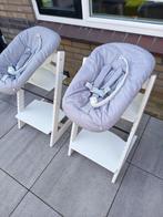 2x Stokke Tripp Trapp stoel, met newbornset en babyset, Ophalen, Gebruikt, Meegroeistoel, Stoelverkleiner