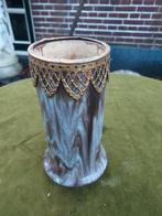 Jugendstill gevlamde vaas met metalen montuur., Verzenden