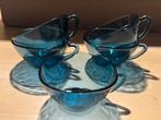 Vintage Frans glaswerk – Bodart kop – blauwgroen gehard glas, Antiek en Kunst, Ophalen of Verzenden