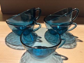 Vintage Frans glaswerk – Bodart kop – blauwgroen gehard glas beschikbaar voor biedingen