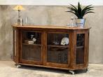 Antiek dressoir, vitrine, whisky meubel uniek, schuifdeuren, Ophalen