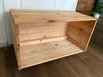 houten open opbergbox op wieltjes voor l.p.'s elpees, Doe-het-zelf en Verbouw, Kratten en Dozen, Gebruikt, Minder dan 40 cm, 75 tot 100 cm
