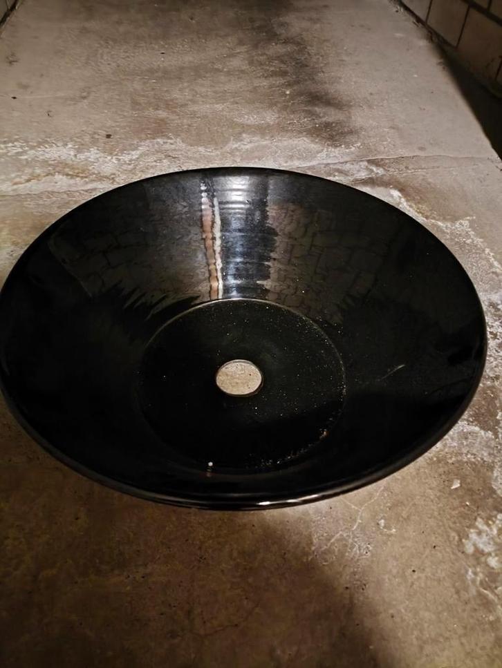 Luxe zwarte gootsteen, Huis en Inrichting, Badkamer | Badkamermeubels, Zo goed als nieuw, Overige typen, Minder dan 100 cm, 25 tot 50 cm