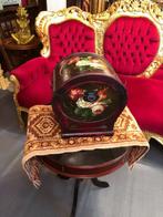 Brocante kist - doos antiek hout - bloemen handgeschilderd, Antiek en Kunst, Curiosa en Brocante, Verzenden