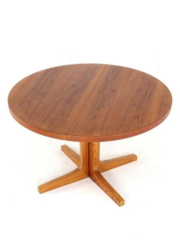 Vintage ronde Deense eettafel tafel teak gratis bezorging beschikbaar voor biedingen