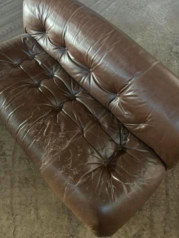 Vintage Cassina Soriana origineel leer  beschikbaar voor biedingen