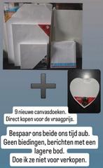 Set van 9 nieuwe canvasdoeken, Hobby en Vrije tijd, Schilderen, Ophalen of Verzenden, Nieuw, Doek
