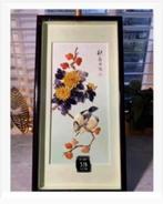 Chinese kunst, lijst bloemen vogels schelp parelmoer, Antiek en Kunst, Ophalen of Verzenden