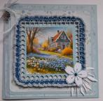 Kaart met blauwe bloemen., Ophalen of Verzenden, Zo goed als nieuw, Overige thema's