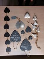 hartjes met opschrift leisteen hout en ijzeren hartjes, Huis en Inrichting, Woonaccessoires | Tekstborden en Spreuken, Ophalen of Verzenden
