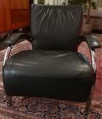 Molinari accademia fauteuil leer buisframe, Huis en Inrichting, Fauteuils, Ophalen, Gebruikt, Leer, Modern