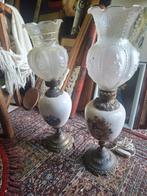 Antieke Olielampen Omgebouwd tot Elektrische Lampen, Antiek en Kunst, Ophalen of Verzenden