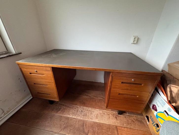 Mid Century Teak Bureau jaren 60, Huis en Inrichting, Bureaus, Gebruikt, Ophalen