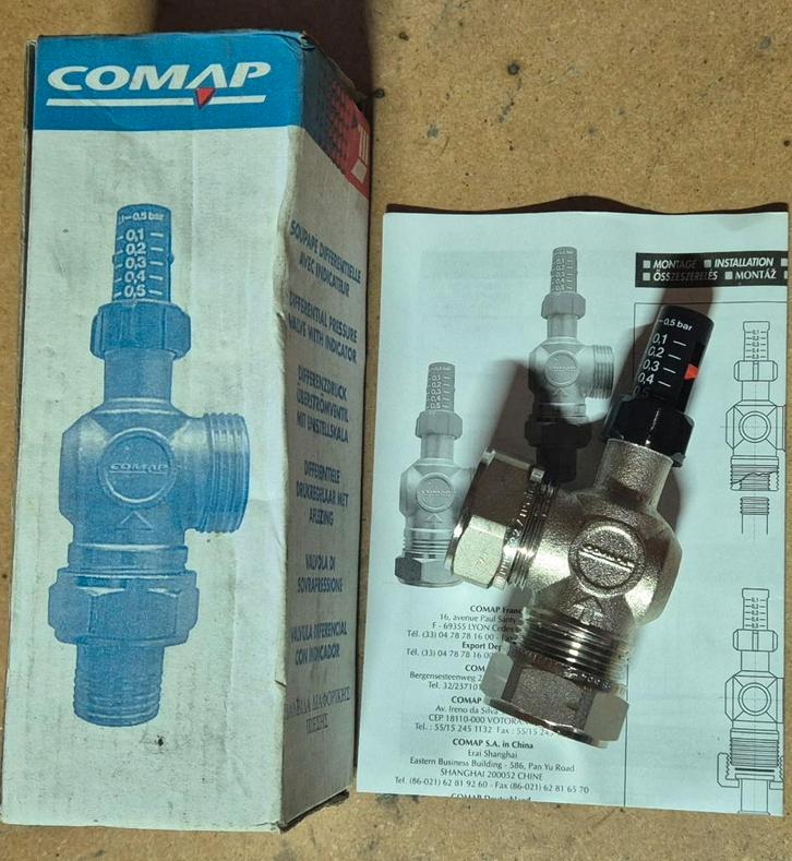 Comap AVDO Shunt Bypass Drukverschilregelaar 22knel, Doe-het-zelf en Verbouw, Verwarming en Radiatoren, Nieuw, Overige typen, Minder dan 30 cm