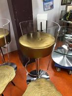 Vintage Italiaanse Design Kruk - Plexiglas & Chroom, Huis en Inrichting, Ophalen, Gebruikt, In hoogte verstelbaar, 60 tot 90 cm