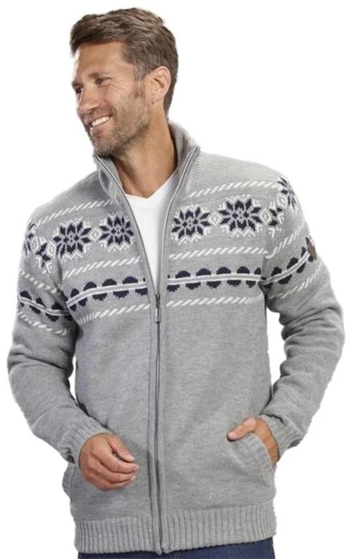 Rivercreek Noors Vest Grijs, Gebreid Vest Teddyvoering, Kleding | Heren, Truien en Vesten, Nieuw, Verzenden