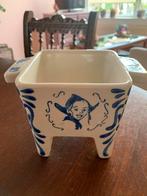 Delfts blauwe bloempot met afbeeldingen, Tuin en Terras, Bloempotten, Ophalen, Gebruikt, Vierkant, Binnen