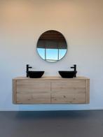 Massief eiken Badmeubel ronde hoeken curved badkamermeubel, Ophalen, Nieuw, Minder dan 100 cm, Wastafelkast