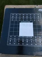 Te koop een schaakspel op glas met glazen pionnen, Hobby en Vrije tijd, Denksport en Puzzels, Ophalen, Minder dan 500 stukjes