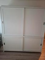 Hoge buffetkast teakhout. Geverfd met kreitverf. 220x200x46, Huis en Inrichting, Kasten | Kledingkasten, Ophalen, Gebruikt, 200 cm of meer