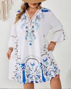 Boho Tuniek Wit & Blauw ** NIEUW **, Kleding | Dames, Grote Maten, Verzenden, Nieuw, Wit, Blouse of Tuniek