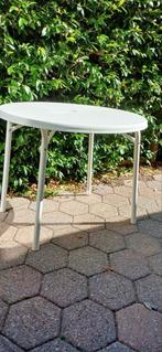 Ronde tafel mecalit hoogte 0.75 m blad diameter0.80 m, Ophalen, Zo goed als nieuw, Rond