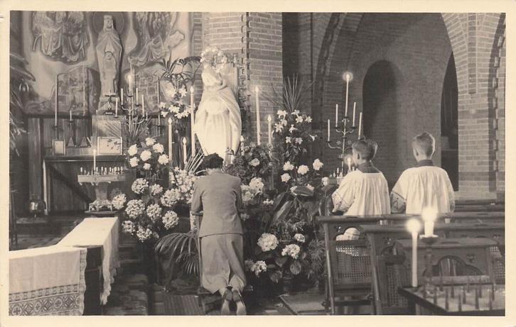 AZ171 Fotokaart Nieuwersluis kerk interieur altaar, Verzamelen, Ansichtkaarten | Nederland, Ongelopen, Utrecht, 1940 tot 1960