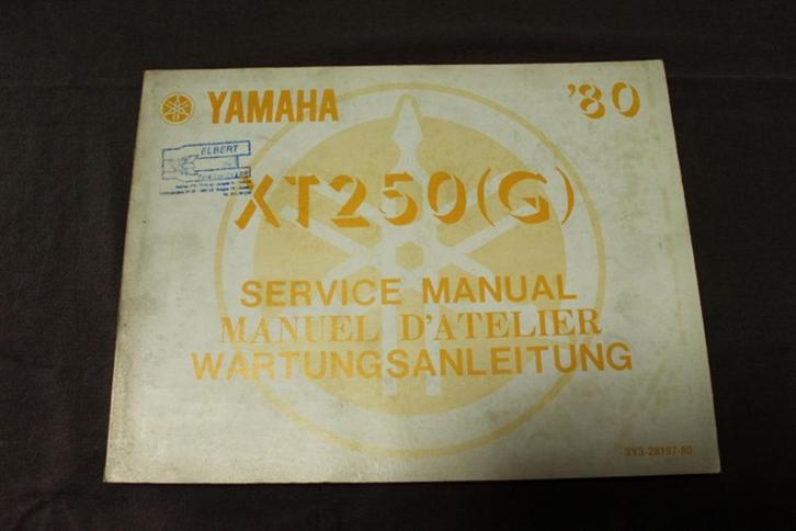 Yamaha XT250 G 1980 motorcycle service manual XT 250, Motoren, Handleidingen en Instructieboekjes, Yamaha, Ophalen of Verzenden