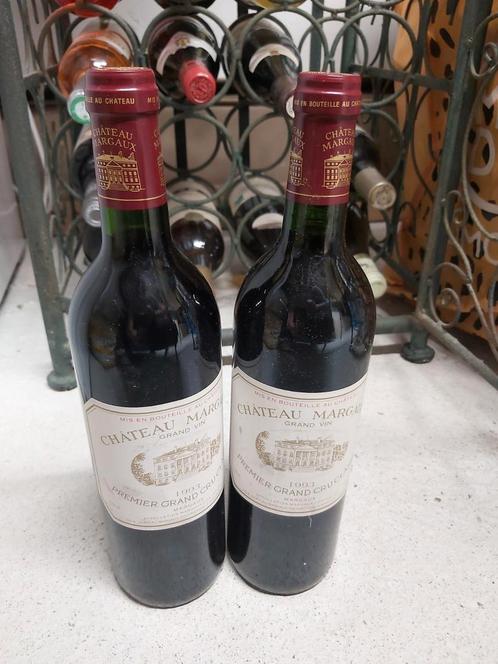 2 Flessen Chateau Margaux 1993, Verzamelen, Wijnen, Nieuw, Rode wijn, Frankrijk, Ophalen of Verzenden