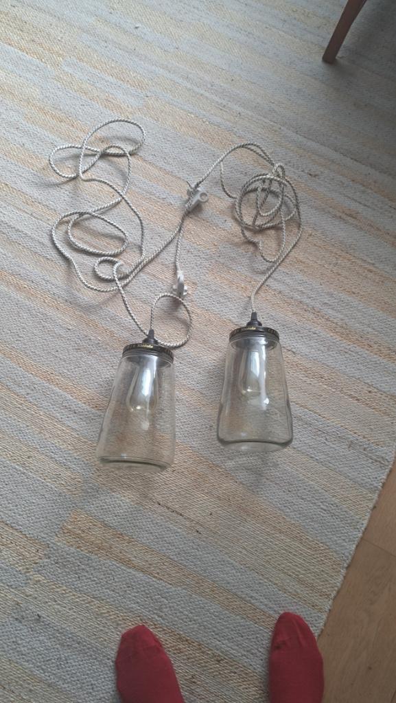 Kesbeke lampen, Huis en Inrichting, Lampen | Hanglampen, Zo goed als nieuw, Minder dan 50 cm, Glas, Metaal, Ophalen